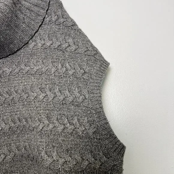 Banana Republic Women Turtleneck Sleeveless Sweater Lambswool Cotton Sz XL Gray - Picture 3 of 12